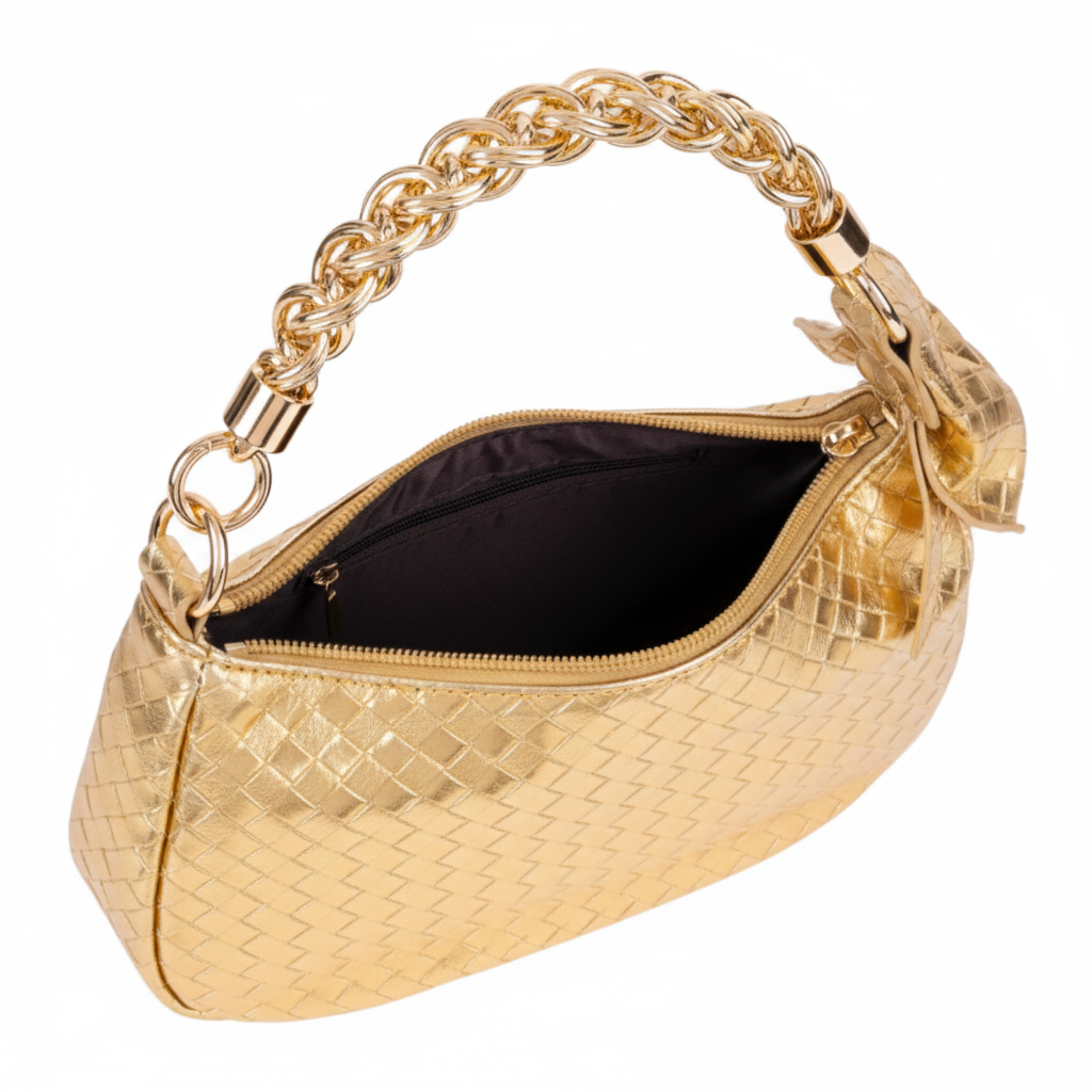 Gold Metallic Mini Hobo Bag