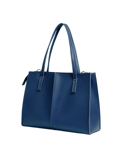 Navy Blue Tote Bag with Crossbody Strap for Women