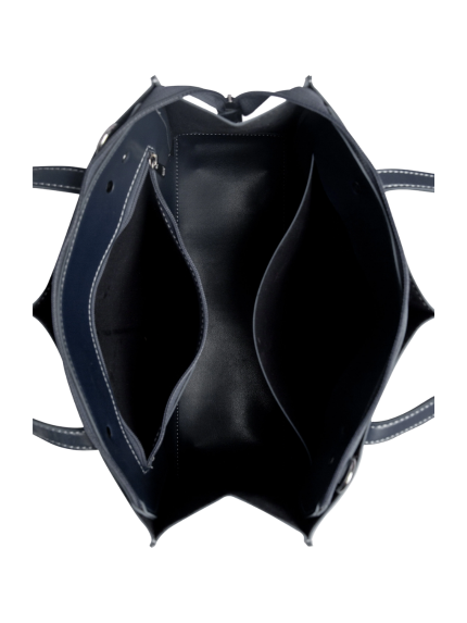 Navy Blue Tote Bag with Crossbody Strap for Women