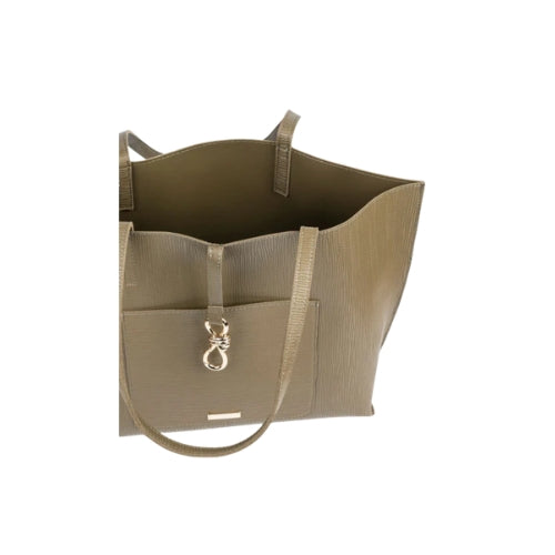 Zolvique Olive Green Textured Tote Bag for Women