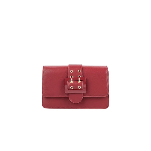Zolvique Maroon Crossbody Bag with Buckle Strap for Women